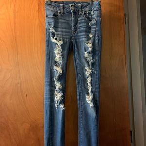 american eagle ripped jeggings